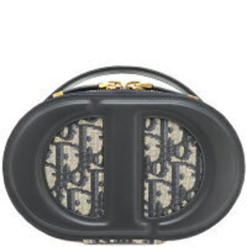 Christian Dior Oval Camera Bag Navy Blue Leather CD Oblique
